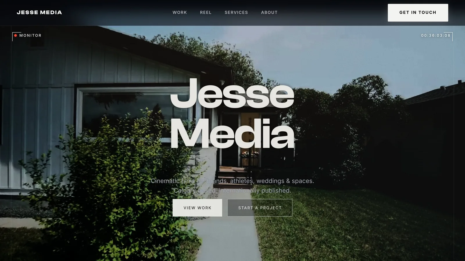 The Jesse Media homepage on a desktop.