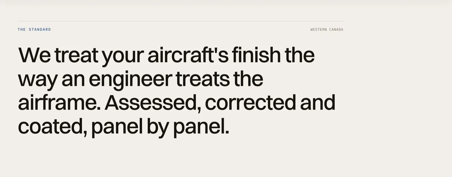 The Airshine site: we treat your aircraft’s finish the way an engineer treats the airframe, assessed, corrected and coated, panel by panel
