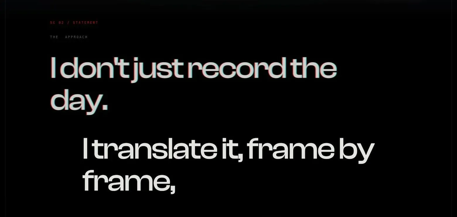 The Jesse Media site: I don't just record the day, I translate it, frame by frame
