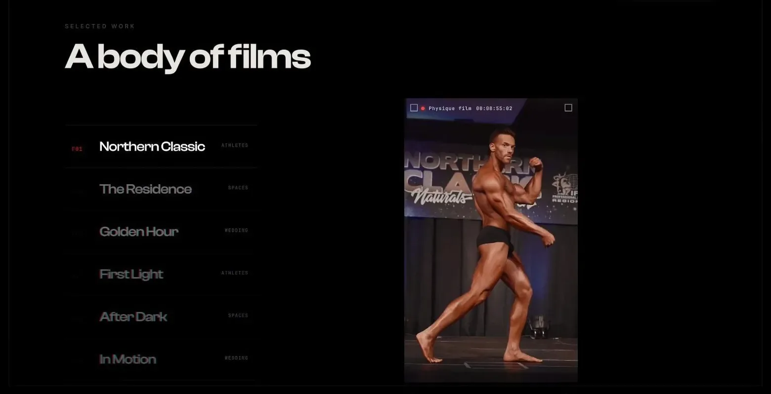 The Jesse Media film list, A body of films, each title with its own still