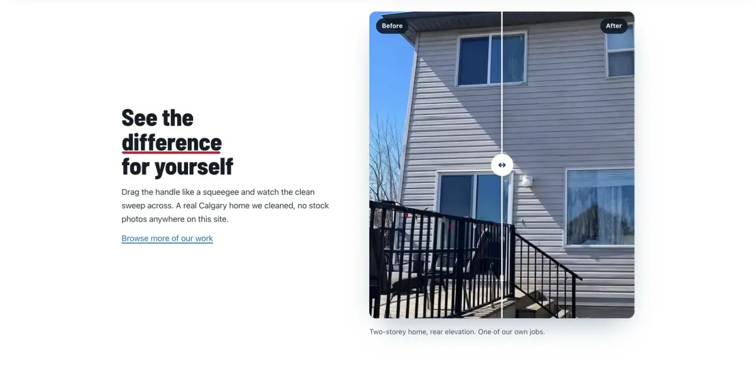 The YYC Window Cleaning before and after, See the difference for yourself, a Calgary home they cleaned