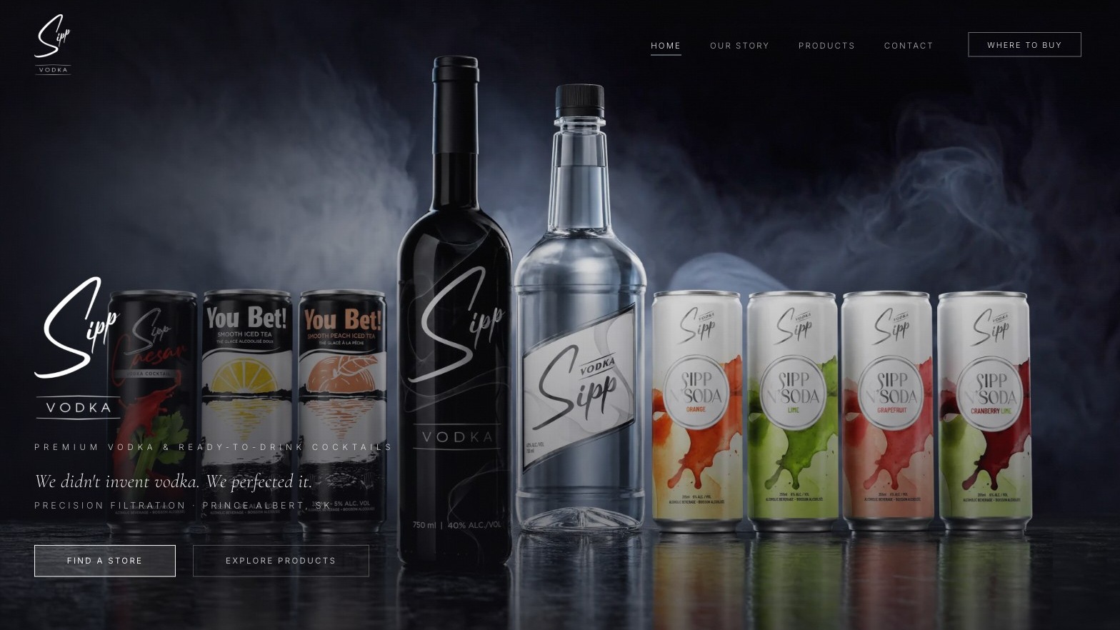 Sipp Vodka website built by Meridian15